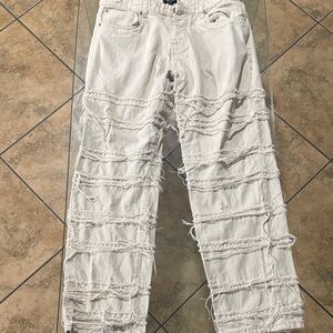 Boohoo Mens Cream Straight Jeans